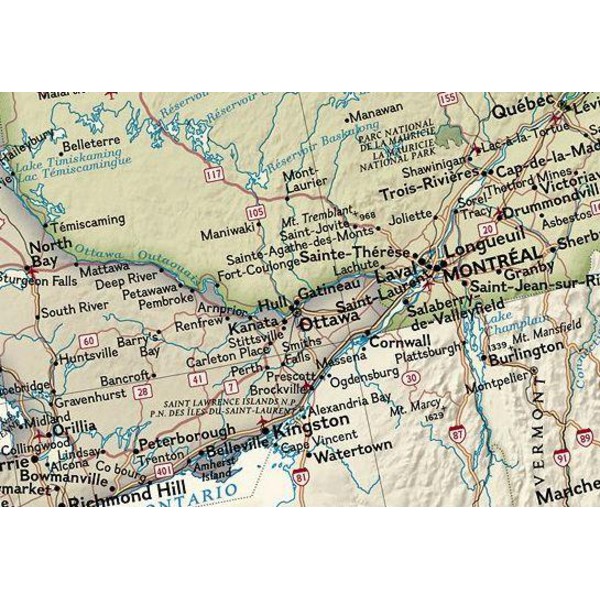 National Geographic Mapa Kanady , wzór antyczny, laminowana
