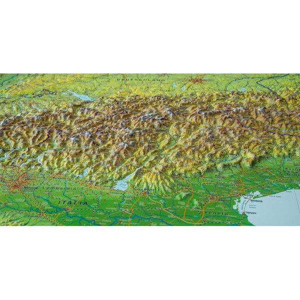 Georelief Łuk Alp, mapa plastyczna 3D, duża