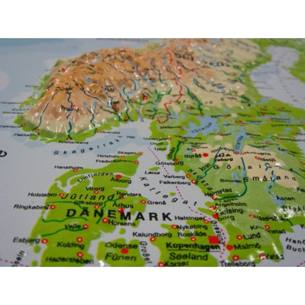 geo-institut Mapa plastyczna Europy, Silver Line, fizyczna