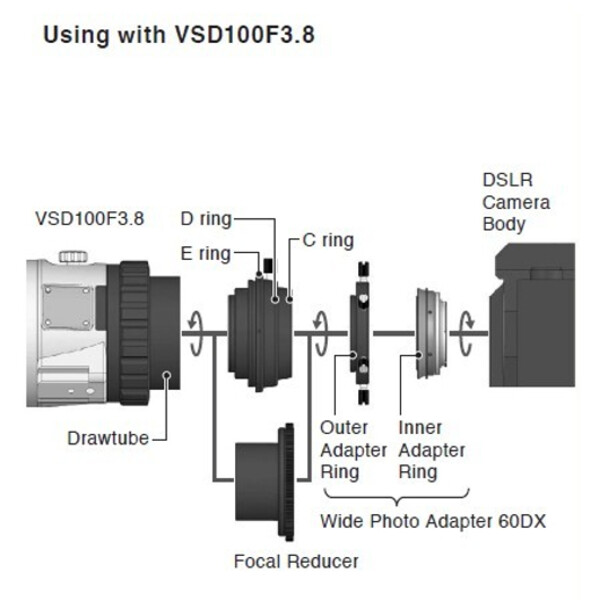 Vixen Adaptery do aparatów fotograficznych Adapter 60DX für Nikon