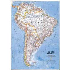 National Geographic Mapa kontynentalna Ameryka Południowa, polityczny