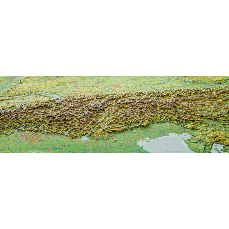 Georelief Łuk Alp, mapa plastyczna 3D, duża, w oprawie drewnianej