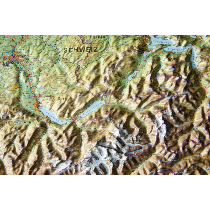 Georelief Szwajcaria, mapa plastyczna 3D, duża