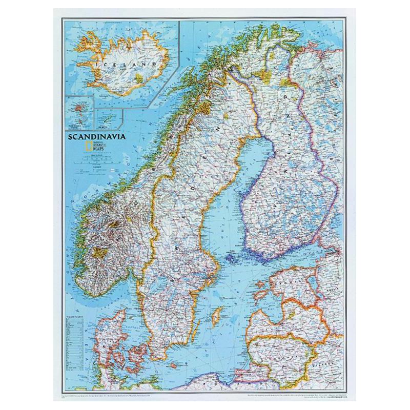 National Geographic Mapa regionalna Skandynawia