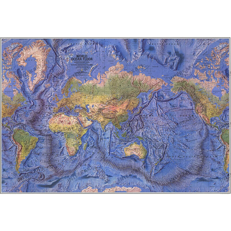 National Geographic Mapa świata physisch (116 x 77 cm)