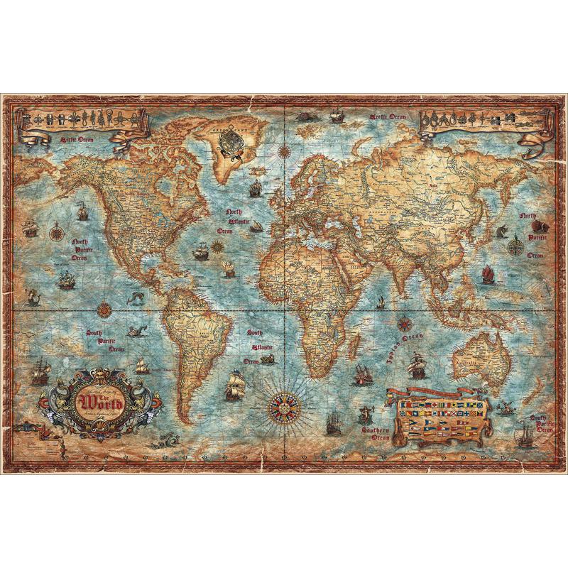 RayWorld Antyczny mapa świata współczesnego