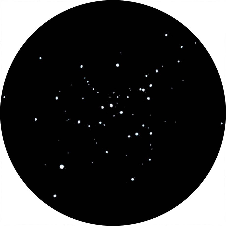 Szkic gromady Messier 41 widocznej przez 8-calowego Newtona przy 40-krotnym powiększeniu. Michael Vlasov