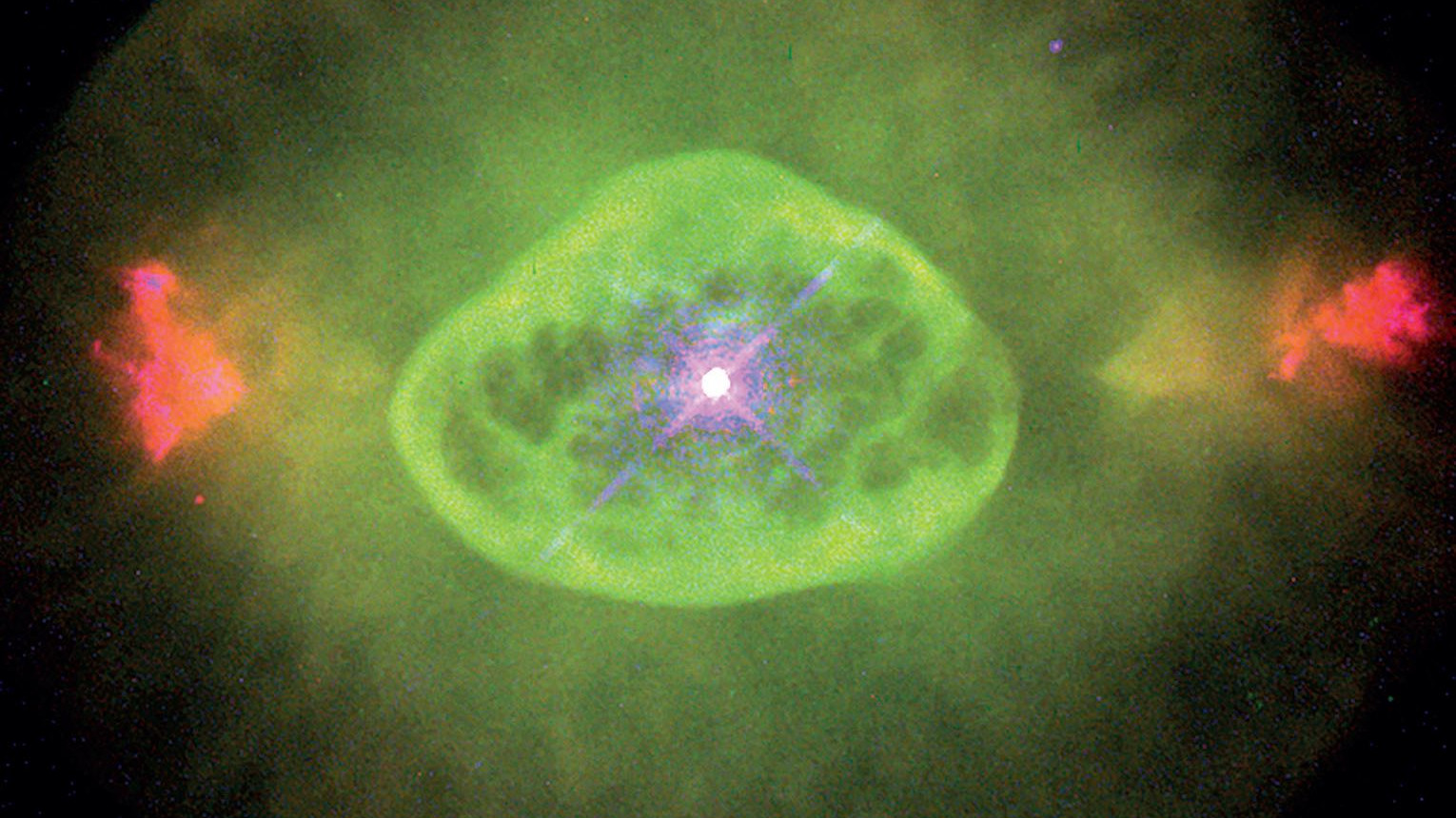 Mrugająca mgławica planatarna NGC 6826 okiem Hubble'a. B. Balick (University of Washington), J. Alexander (University of Washington), A. Hajian (U.S. Naval Observatory), Y. Terzian (Cornell University). M. Perinotto (Universität Florenz), P. Patriarchi (Arcetri-Observatiorium) oraz NASA/ESA
