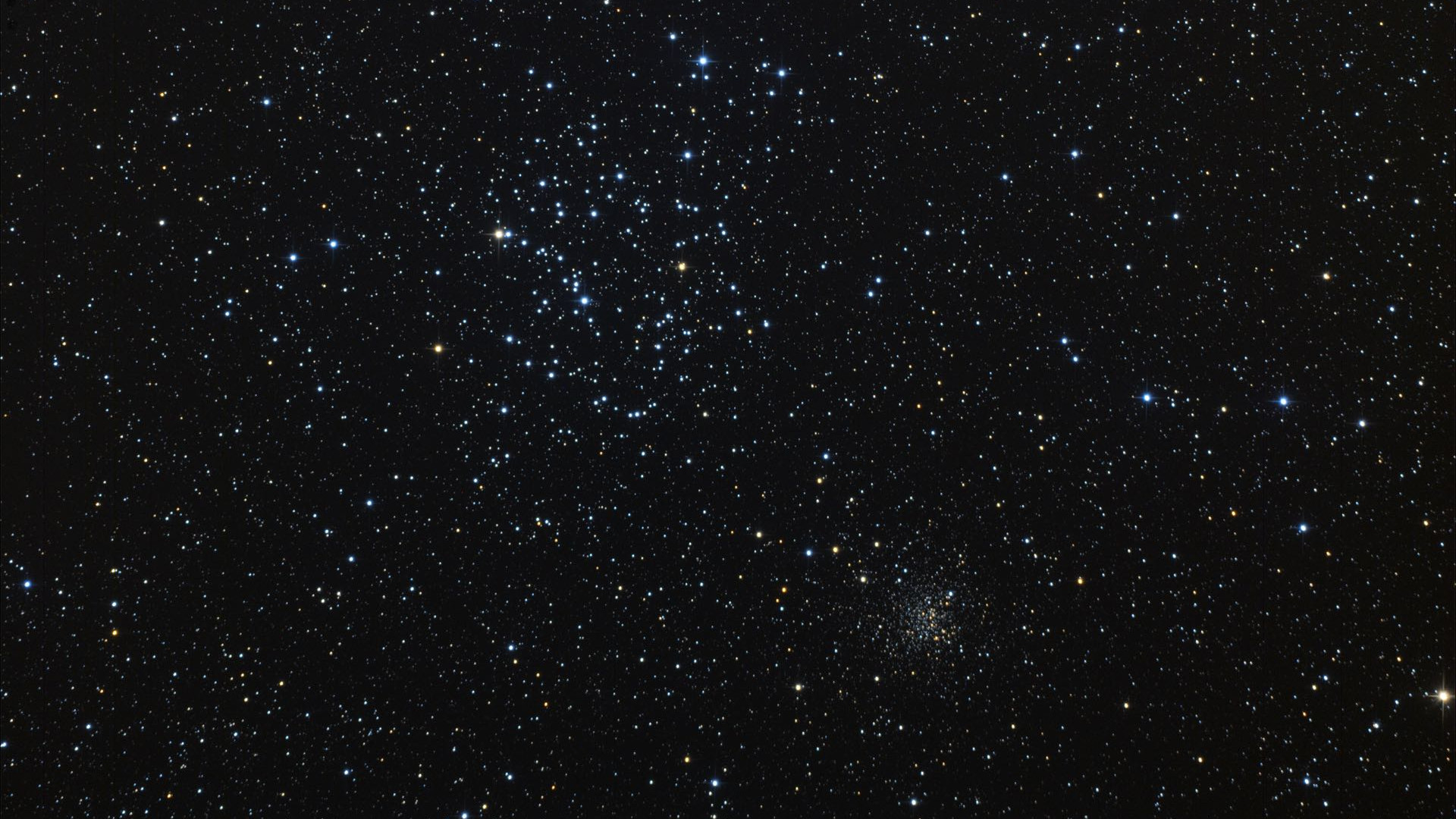 M35 jest perełką wycieczki lornetkowej po Bliźniętach. Jednak gromadę NGC 2158 można dostrzec jedynie przez teleskop. Marcus Degenkolbe