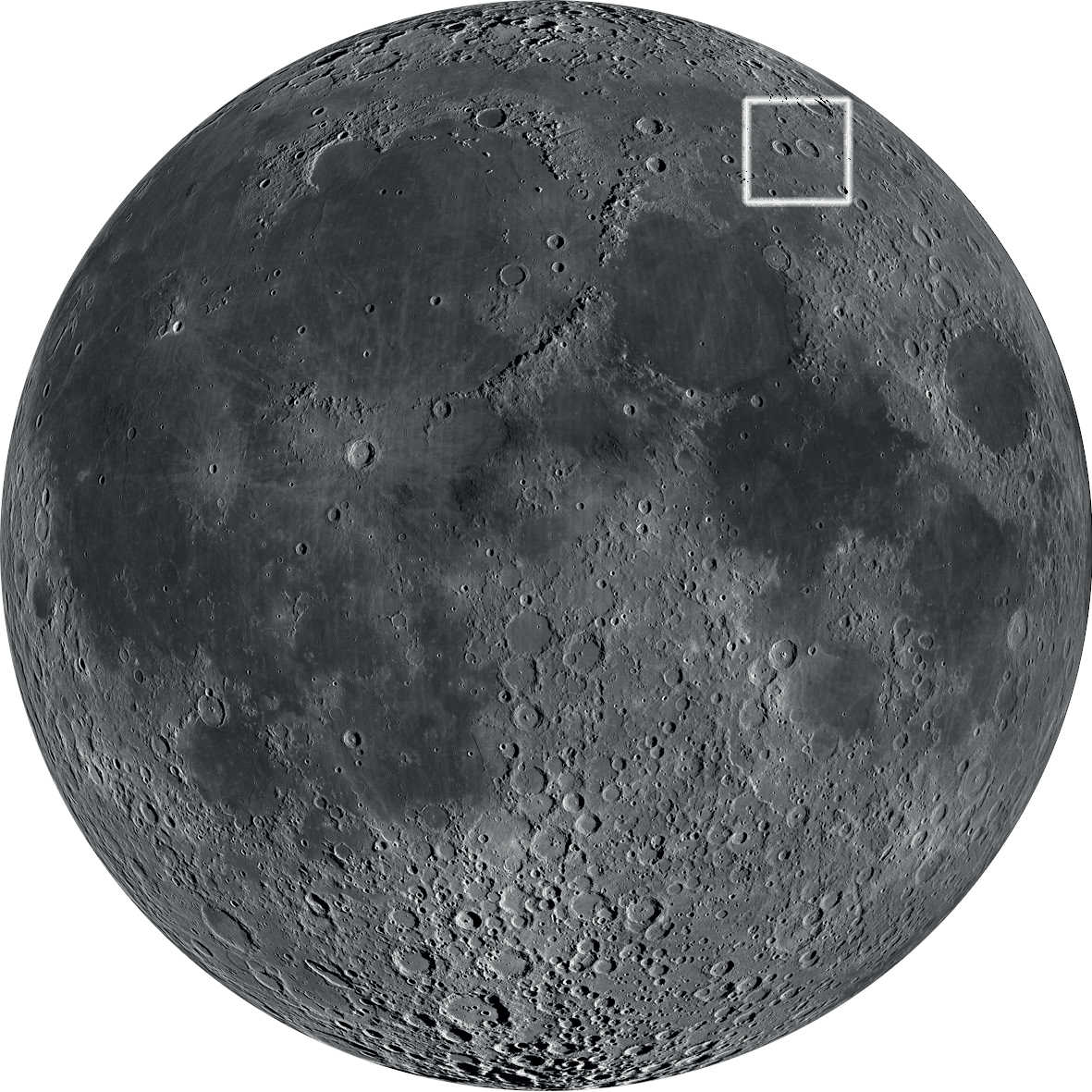 Atrakcyjna para kraterów leżąca w północno-wschodniej ćwiartce Księżyca. NASA/GSFC/Arizona State University
