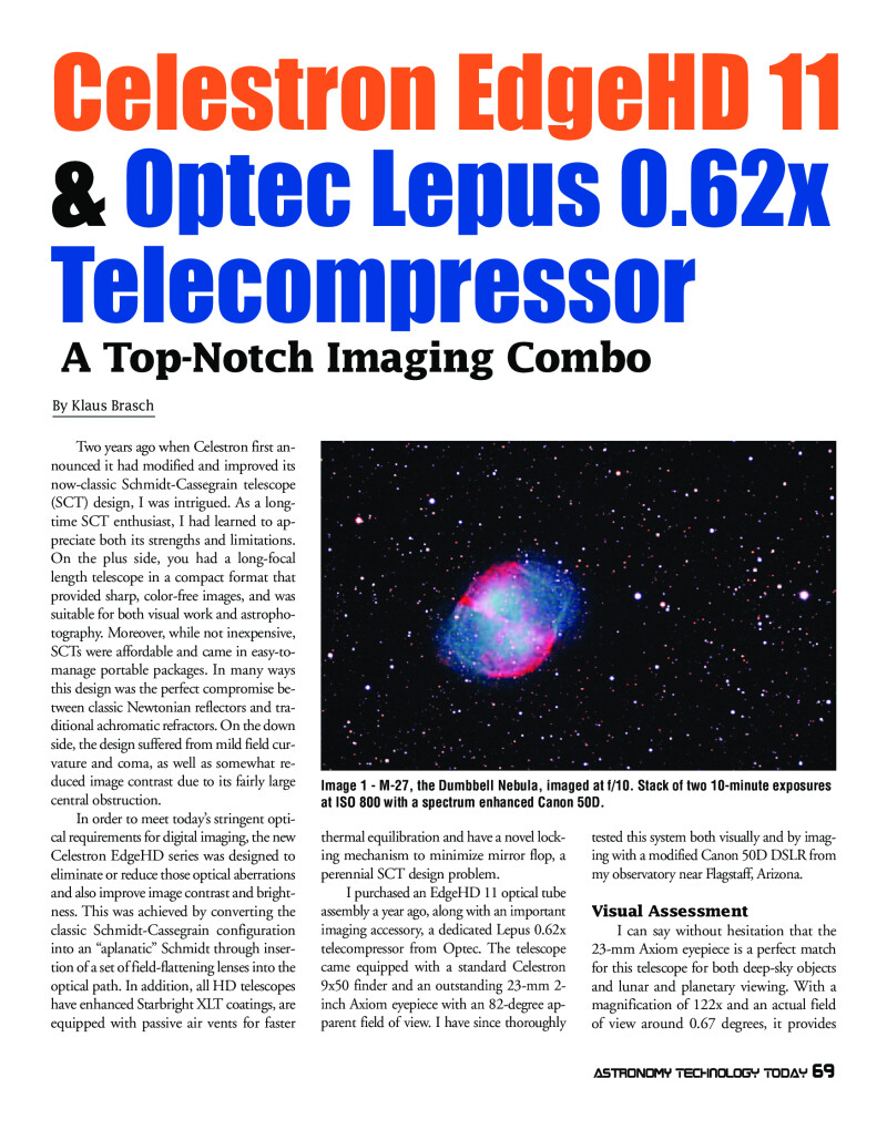 Celestron EdgeHD 11 & reduktor Optec Lepus 0.62x