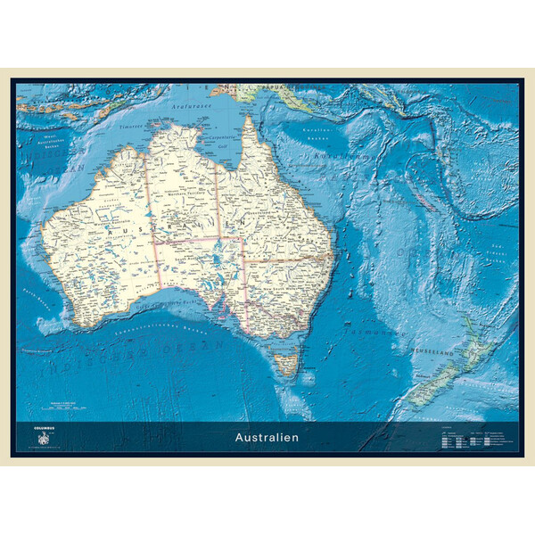Columbus Mapa kontynentalna Australia (115 x 85 cm)
