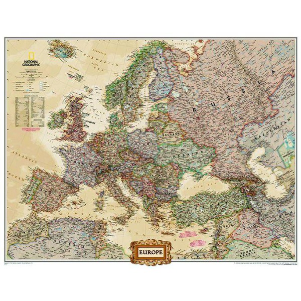 National Geographic Kontinent-Karte Antike Europakarte politisch,deutsch