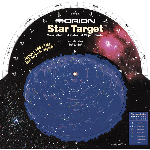 Orion Mapa gwiazd Star Target Planisphere 30-50 degree north
