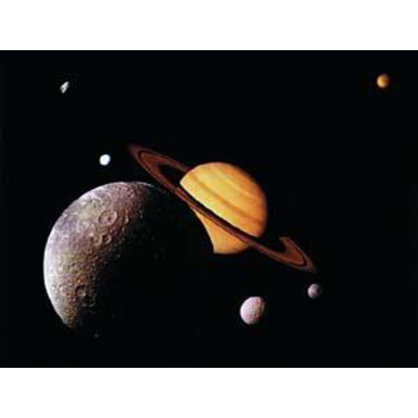 Plakaty Saturn z 6 księżycami