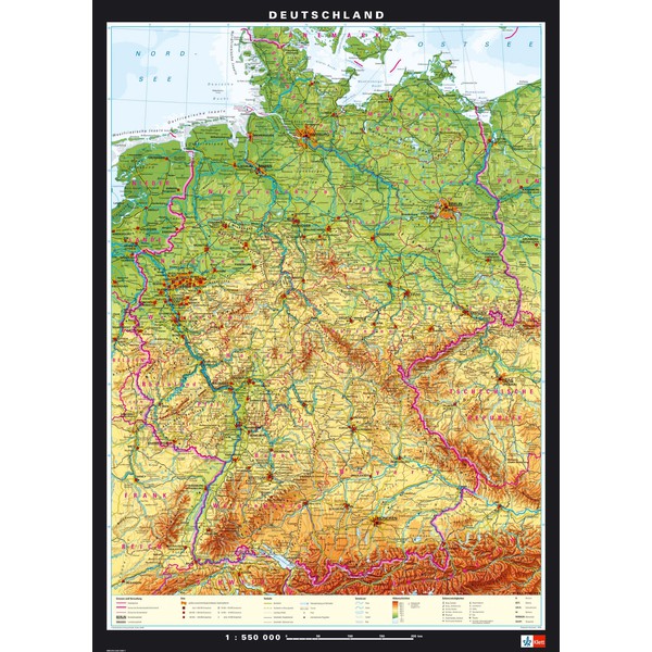Klett-Perthes Verlag Landkarte Deutschland, physisch/politisch