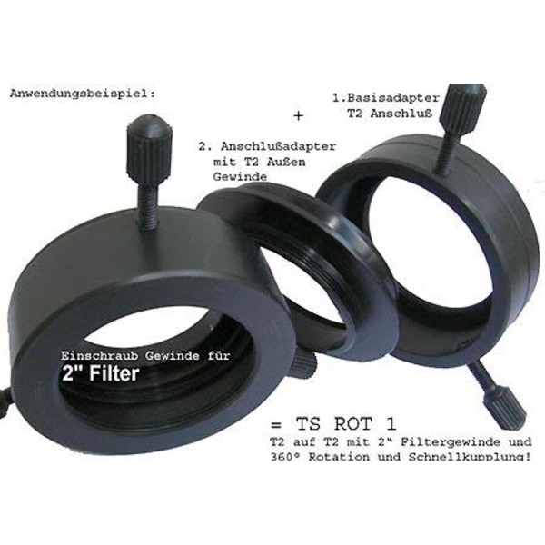 TS Optics Rotator System obrotowy T2 (wewnątrz/strona teleskopu) na T2 (zewnątrz/strona kamery)