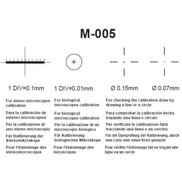 Optika M-005, Szkiełko przedmiotowe mikrometryczne 26x76 mm, zakres 1 mm, podziałka co 0,01mm