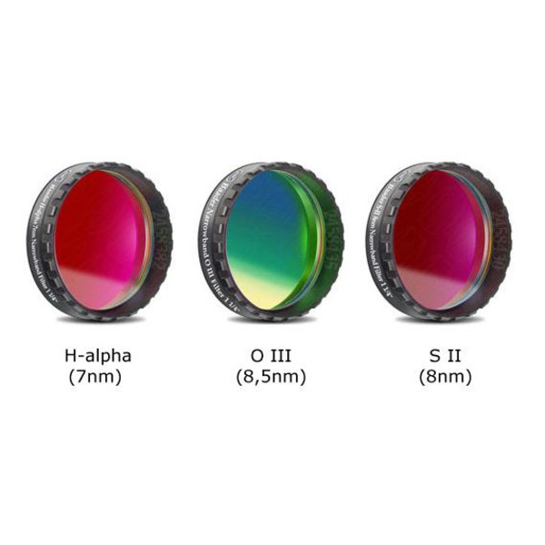 Baader Filtry Zestaw filtrów wąskopasmowych CCD H-alpha 7nm, OIII i SII 1,25"
