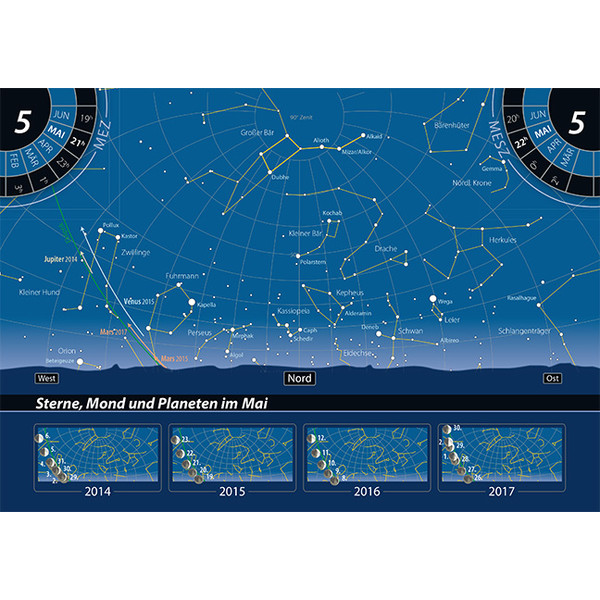 Oculum Verlag Mapa gwiazd Orientacja na nocnym niebie