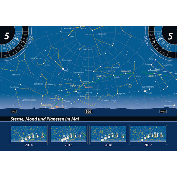 Oculum Verlag Mapa gwiazd Orientacja na nocnym niebie