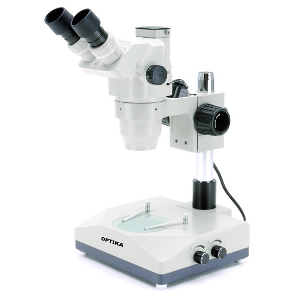 Optika   Mikroskop trinokularowy zoom stereo SZR-10, kolumna, 2 lampki
