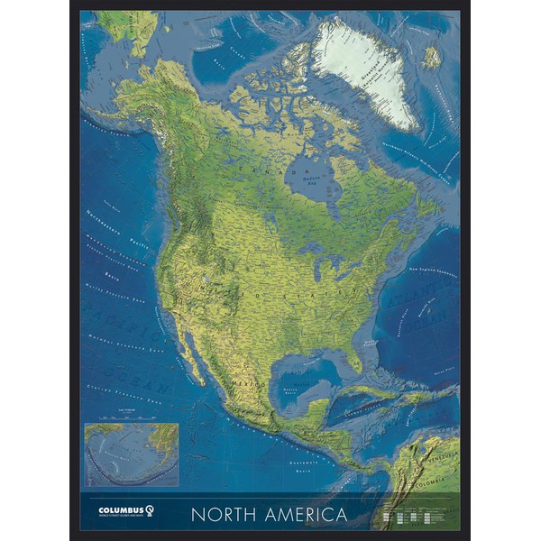 Columbus Mapa kontynentalna Ameryka Północna