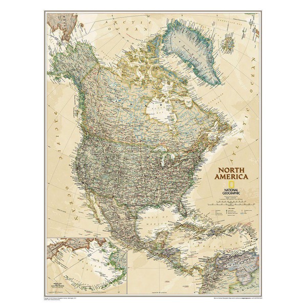 National Geographic Mapa antyczny Ameryka Północna