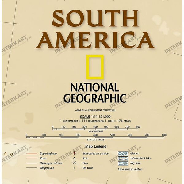 National Geographic Mapa antyczny Ameryka Południowa