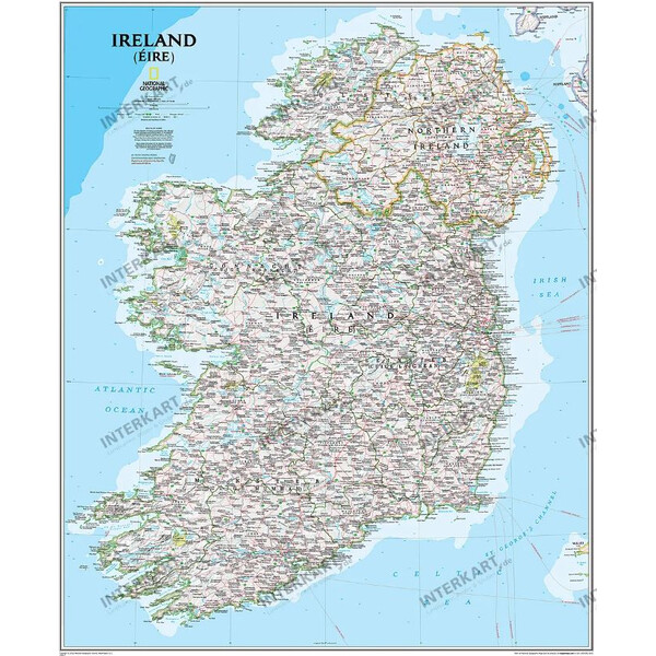 National Geographic Mapa Irlandia (76 x 91 cm)