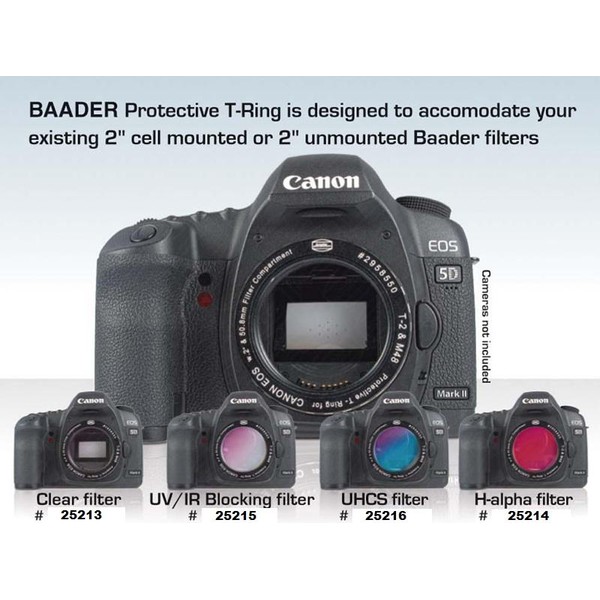 Baader Adaptery do aparatów fotograficznych Pierścień ochronny T CANON DSLR ze zintegrowanym filtrem przeciwkurzowym z czystego szkła 50,8x3mm