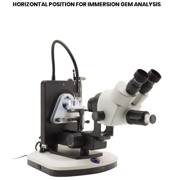 Optika Mikroskop stereo OPTIGEM-2, zoom, trinokularowy, gemmologiczny, stojak pochylny