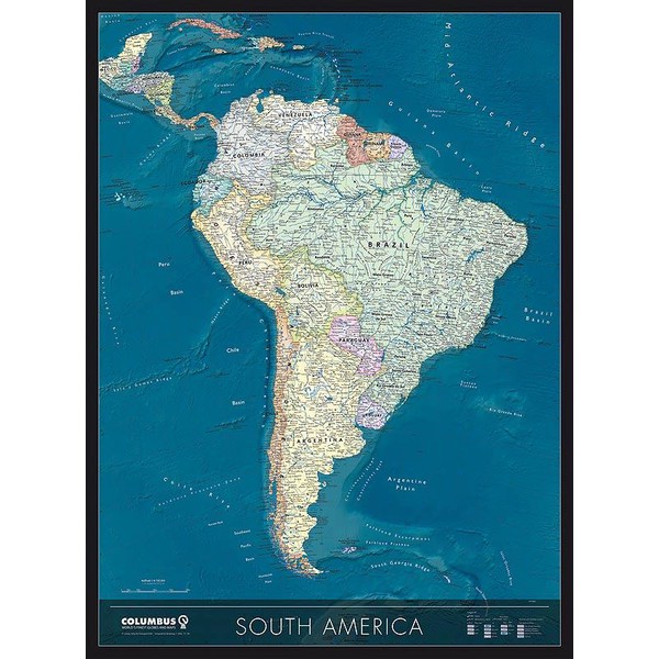 Columbus Mapa kontynentalna Ameryka Południowa
