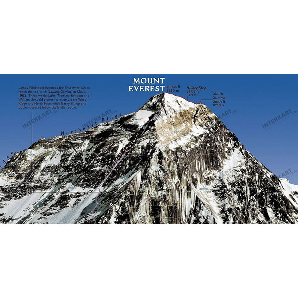 National Geographic Mapa regionalna Mount Everest, 50-ta rocznica - dwustronna