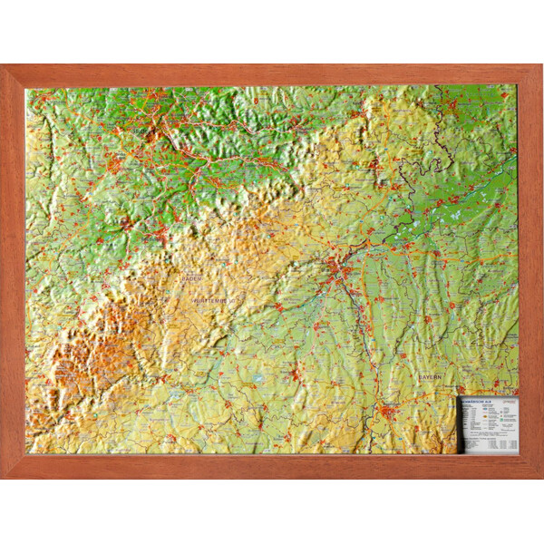 Georelief Mapa regionalna Schwäbische Alb