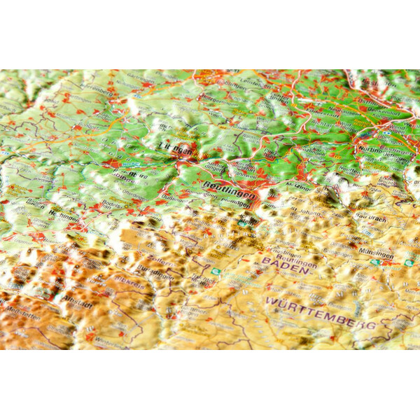 Georelief Mapa regionalna Schwäbische Alb