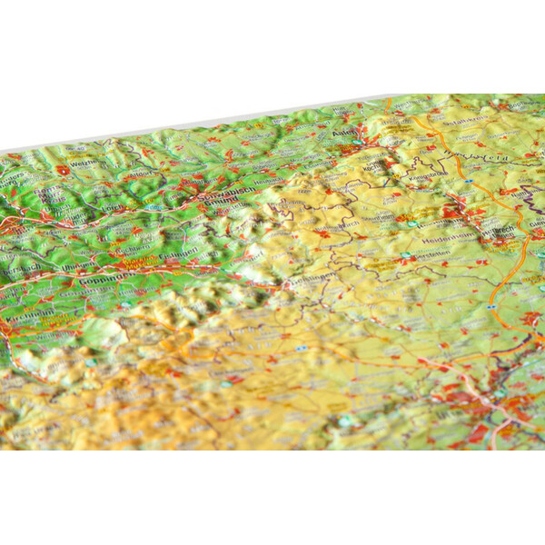 Georelief Mapa regionalna Schwäbische Alb