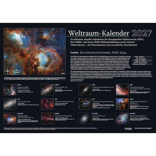 Astronomie-Verlag Kalendarze Weltraum-Kalender 2027