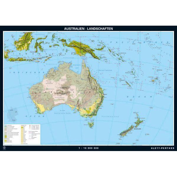 Klett-Perthes Verlag Mapa kontynentów Krajobrazy Australii