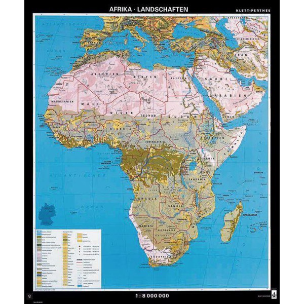 Klett-Perthes Verlag Mapa kontynentów Krajobrazy Afryki
