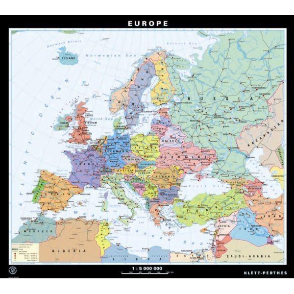 Klett-Perthes Verlag Mapa kontynentalna Europa politisch / stumm (ABW) 2-seitig