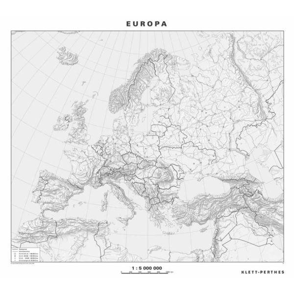 Klett-Perthes Verlag Mapa kontynentalna Europa politisch / stumm (ABW) 2-seitig