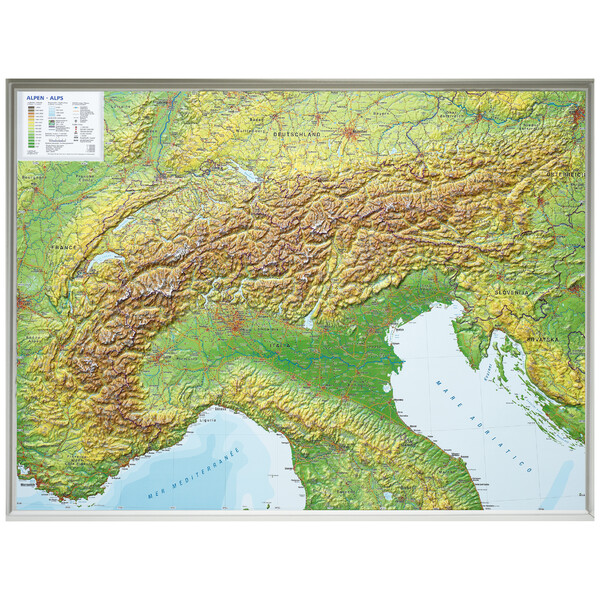 Georelief Łuk Alp, mapa plastyczna 3D, duża