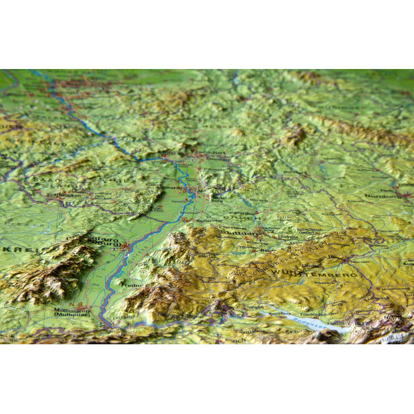 Georelief Niemcy, mapa plastyczna 3D, mała