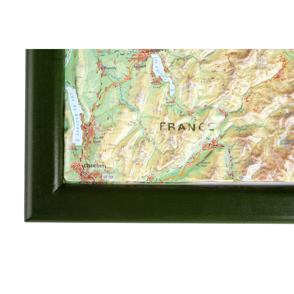 Georelief Szwajcaria, mapa plastyczna 3D, duża, w oprawie drewnianej