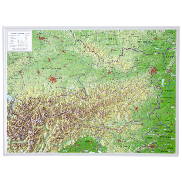 Georelief Austria, mapa plastyczna 3D, mała