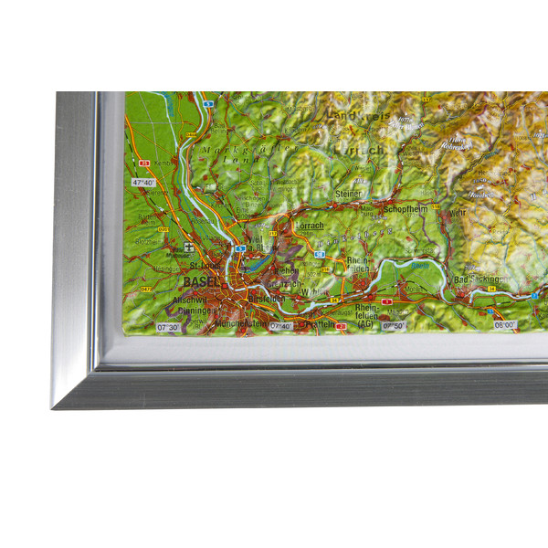 Georelief Schwarzwald klein, 3D Reliefkarte mit Kunststoffrahmen