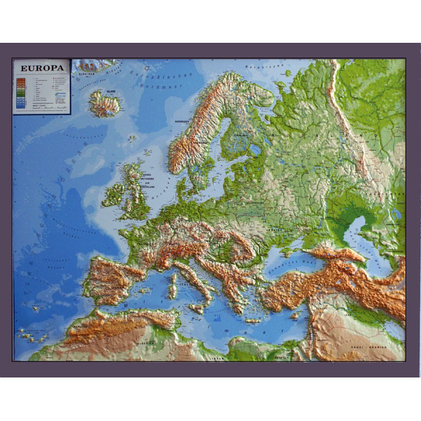 geo-institut Mapa plastyczna Europy, Silver Line, fizyczna