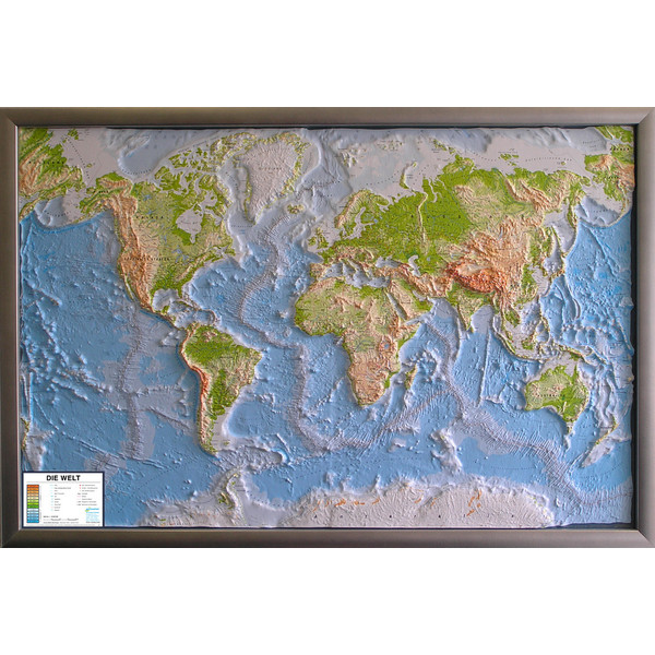 geo-institut Plastyczna mapa Świata, Silver Line, fizyczna