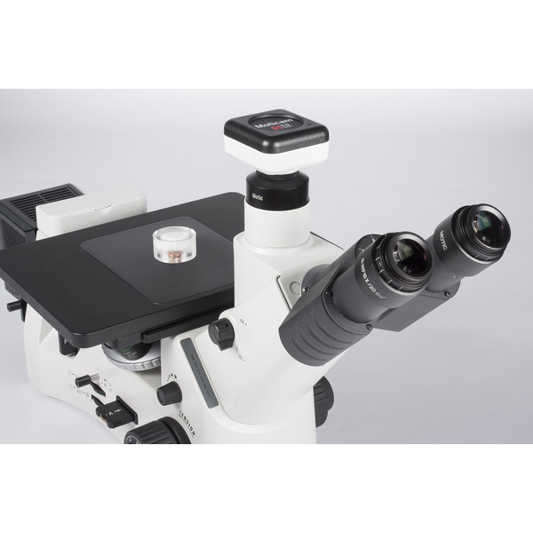 Motic Mikroskop odwrócony AE2000 MET, trino, 50x-500x, LM, Darkfield, 100W